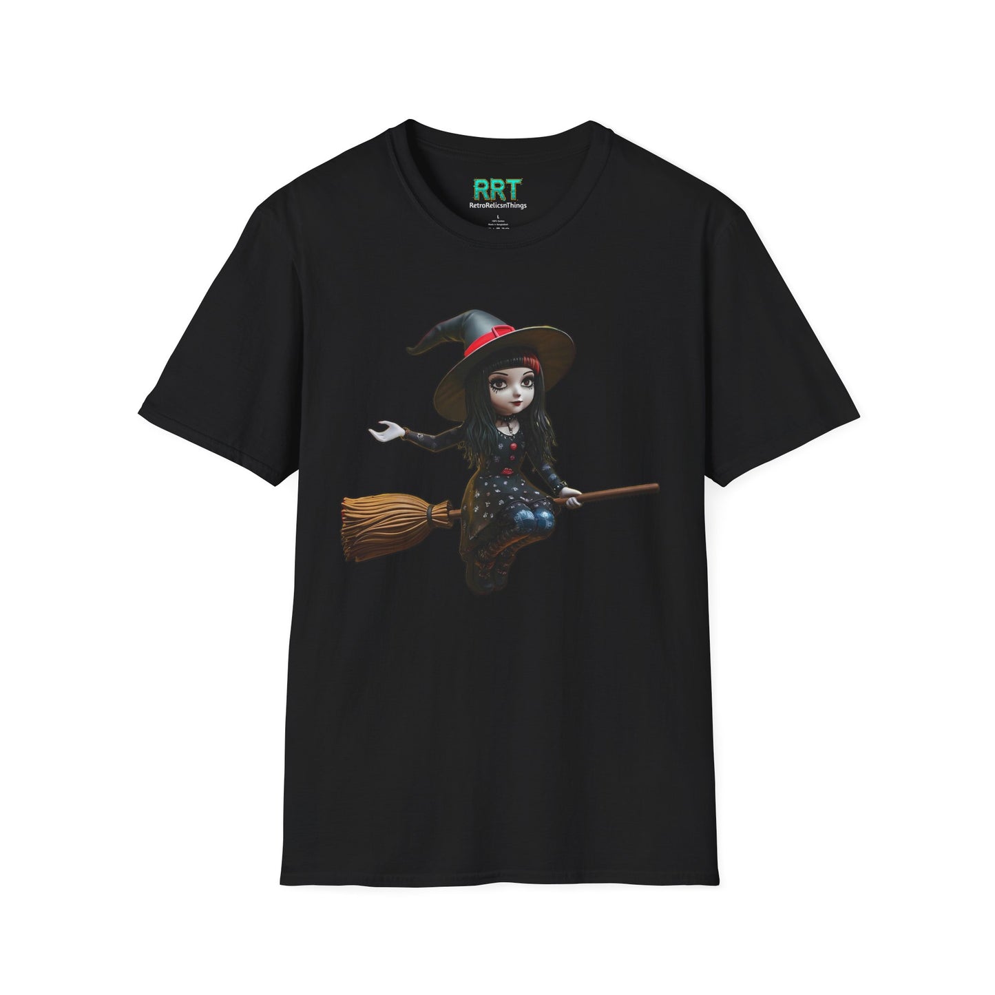 Hexbound Flyer Witch T Shirt Halloween Graphic Tee Witchcore Shirt Spooky Season Shirt Gothic Fall Shirt Fantasy Broomstick Shirt Unisex