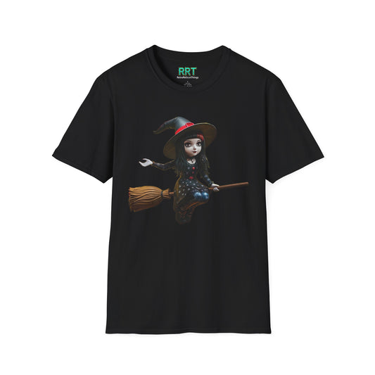 Hexbound Flyer Witch T Shirt Halloween Graphic Tee Witchcore Shirt Spooky Season Shirt Gothic Fall Shirt Fantasy Broomstick Shirt Unisex