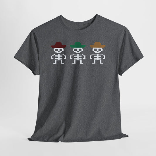 Pixel Skeleton T Shirt Dia de los Muertos Tee Retro Gamer Shirt Mexican Skeletons Sombrero Shirt Halloween Shirt