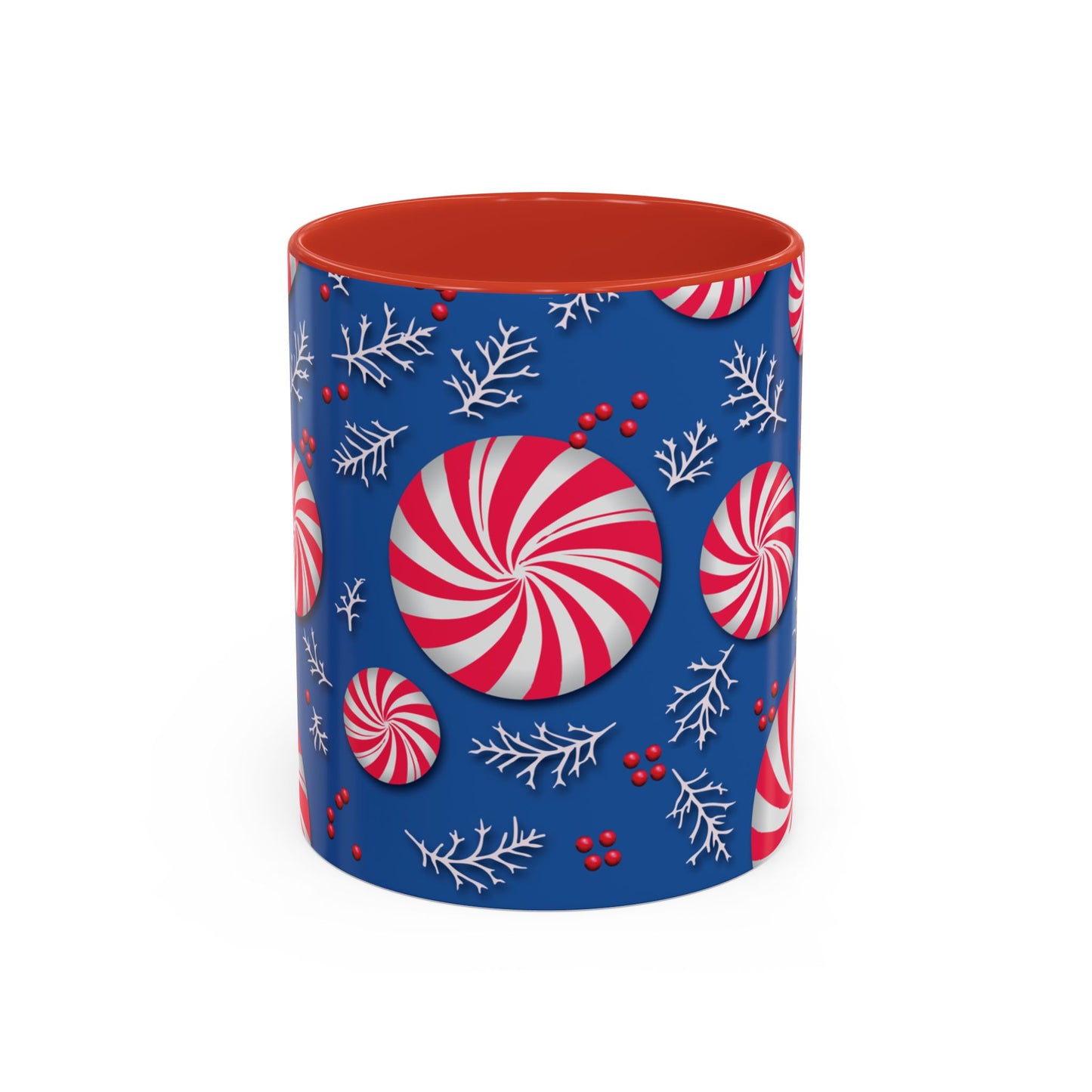 Peppermint Frost Coffee Mug, Holiday Drinkware, Christmas Gift, Hot Cocoa Cup, Winter Decor, Seasonal Kitchenware