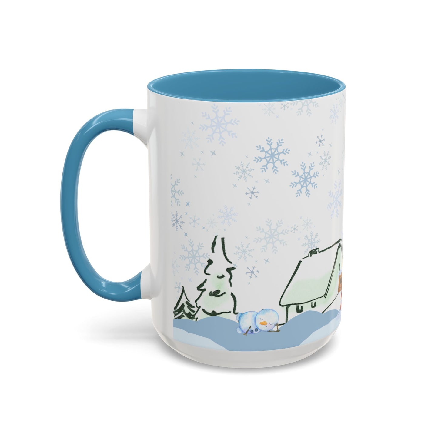 North Pole Christmas Mug 15oz Funny Holiday Coffee Cup with Snowman and Reindeer