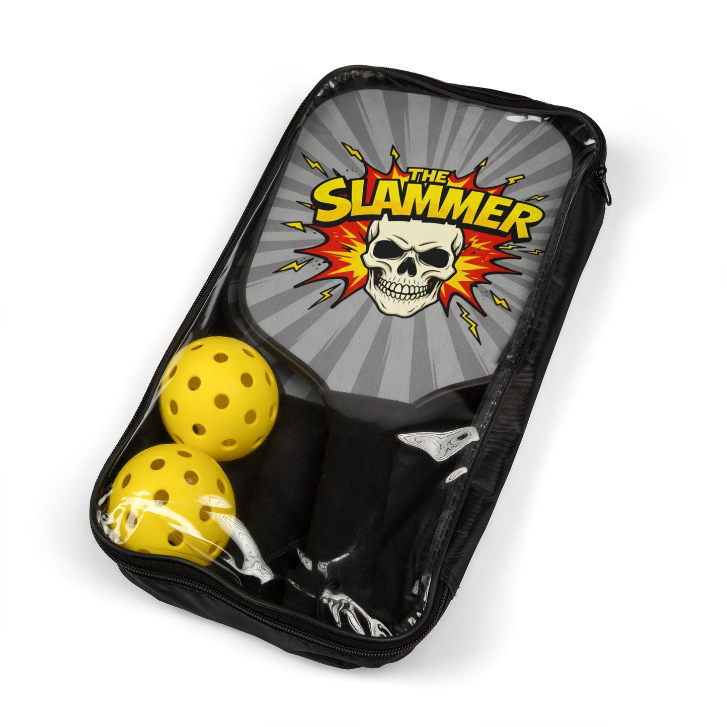 The Slammer Pickleball Paddle, Skull & Lightning Design for Power Players