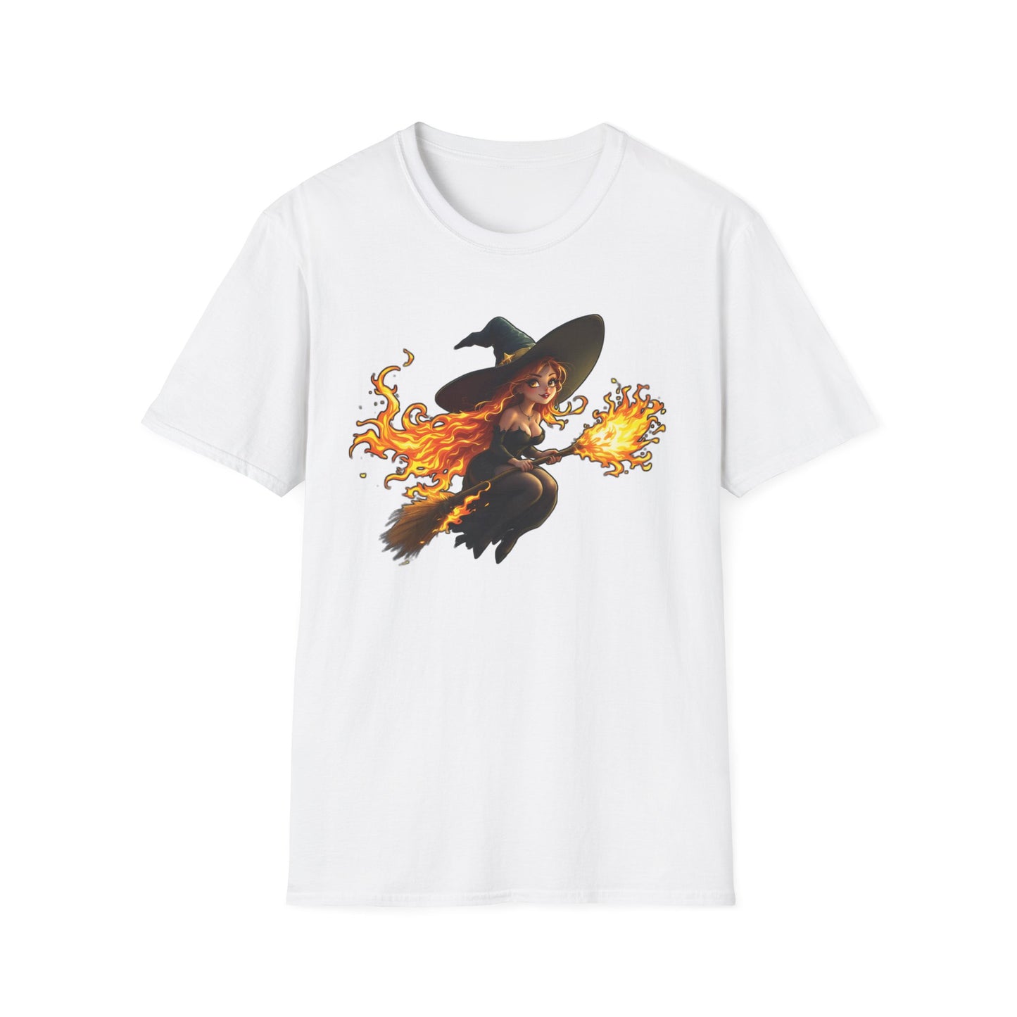 Flamecaster Witch Halloween T Shirt Womens Witchcore Shirt Spooky Season Graphic Tee Gothic Fall Shirt Pumpkin Witch Shirt Gift Unisex