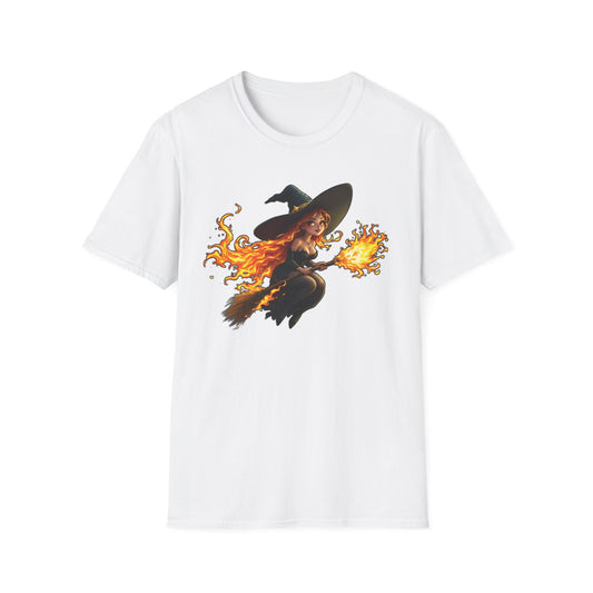 Flamecaster Witch Halloween T Shirt Womens Witchcore Shirt Spooky Season Graphic Tee Gothic Fall Shirt Pumpkin Witch Shirt Gift Unisex