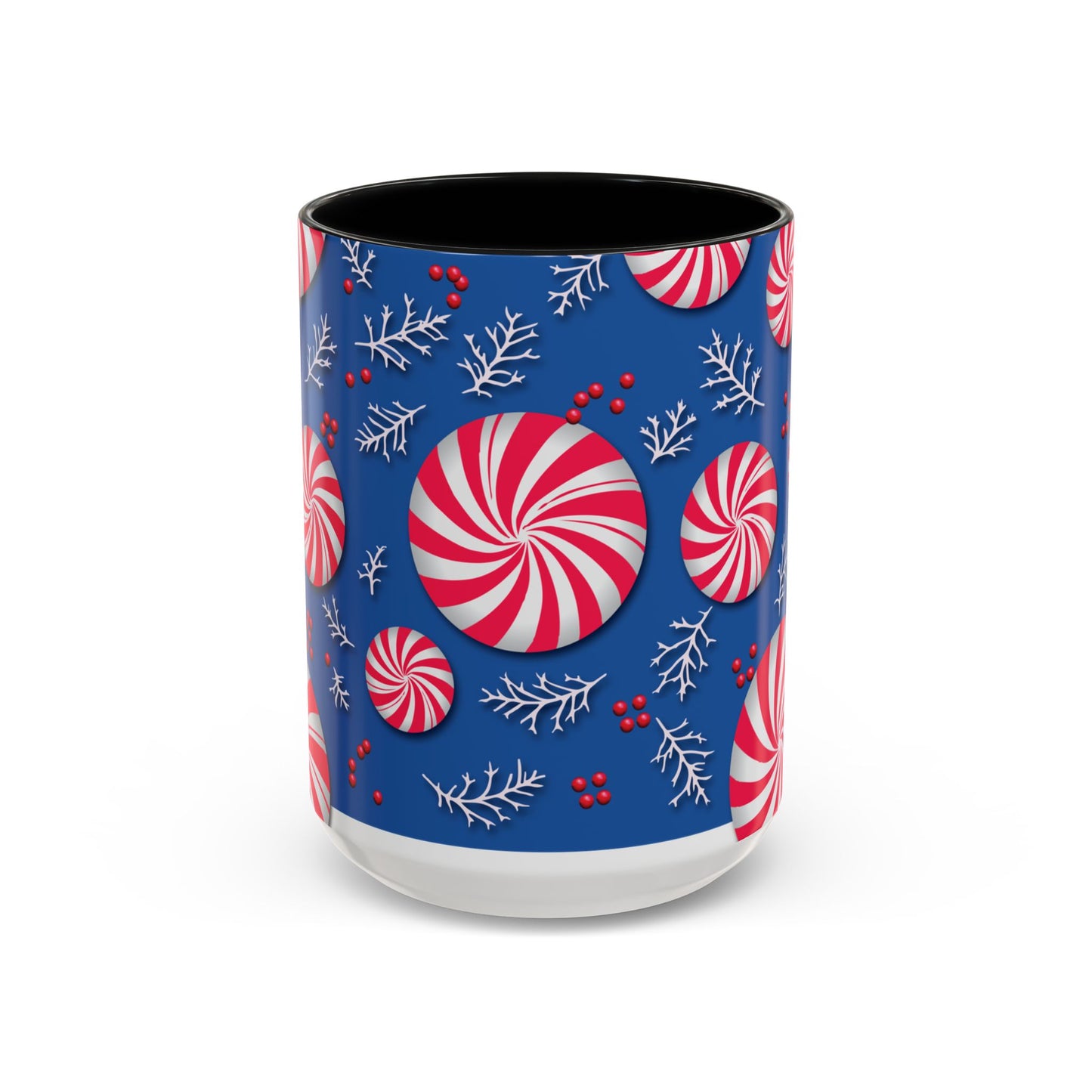 Peppermint Frost Coffee Mug, Holiday Drinkware, Christmas Gift, Hot Cocoa Cup, Winter Decor, Seasonal Kitchenware