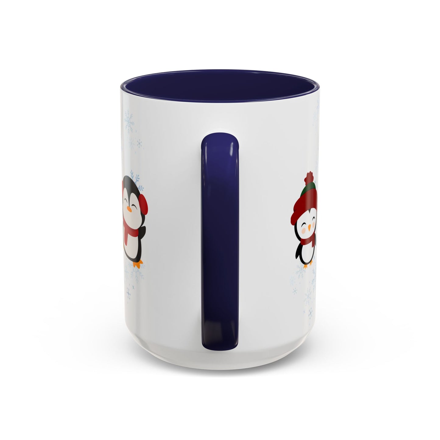 Winter Penguin Accent Coffee Mug, Cute Penguins, Holiday Gift, Cozy Beverage, Kids Mug, Winter Decor