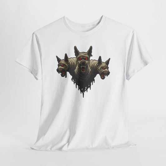 Cursed Three-Headed Wraith Hound Unisex T-Shirt: Gothic Horror Halloween