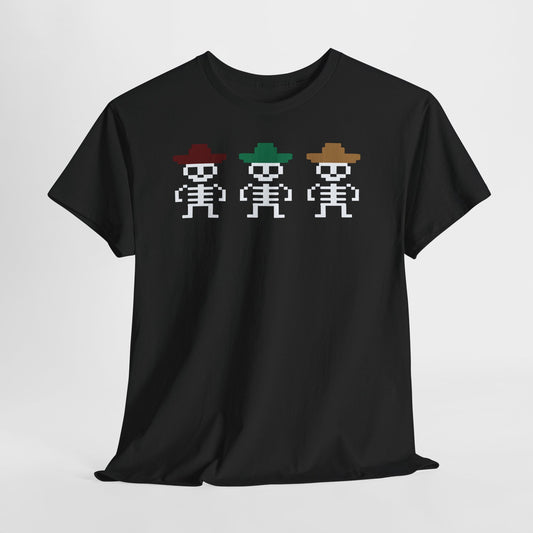 Pixel Skeleton T Shirt Dia de los Muertos Tee Retro Gamer Shirt Mexican Skeletons Sombrero Shirt Halloween Shirt