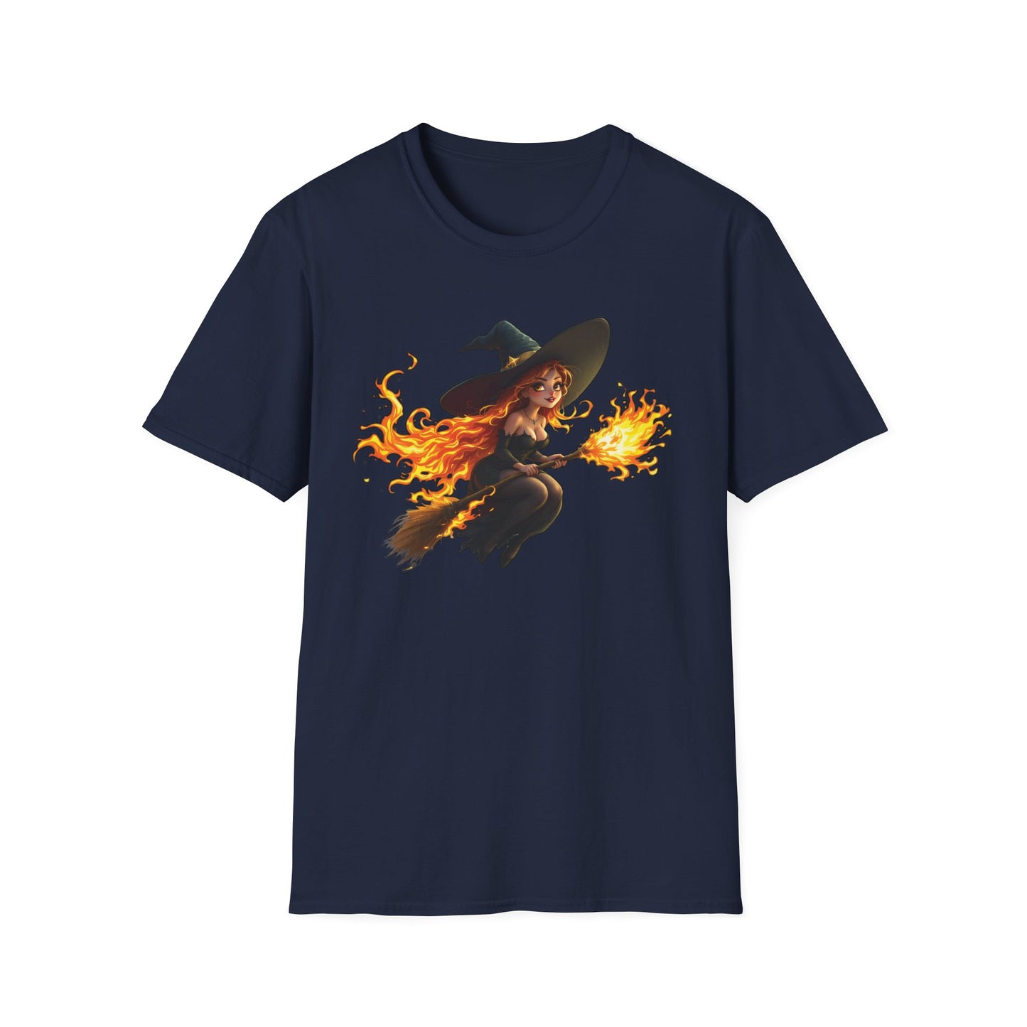 Flamecaster Witch Halloween T Shirt Womens Witchcore Shirt Spooky Season Graphic Tee Gothic Fall Shirt Pumpkin Witch Shirt Gift Unisex