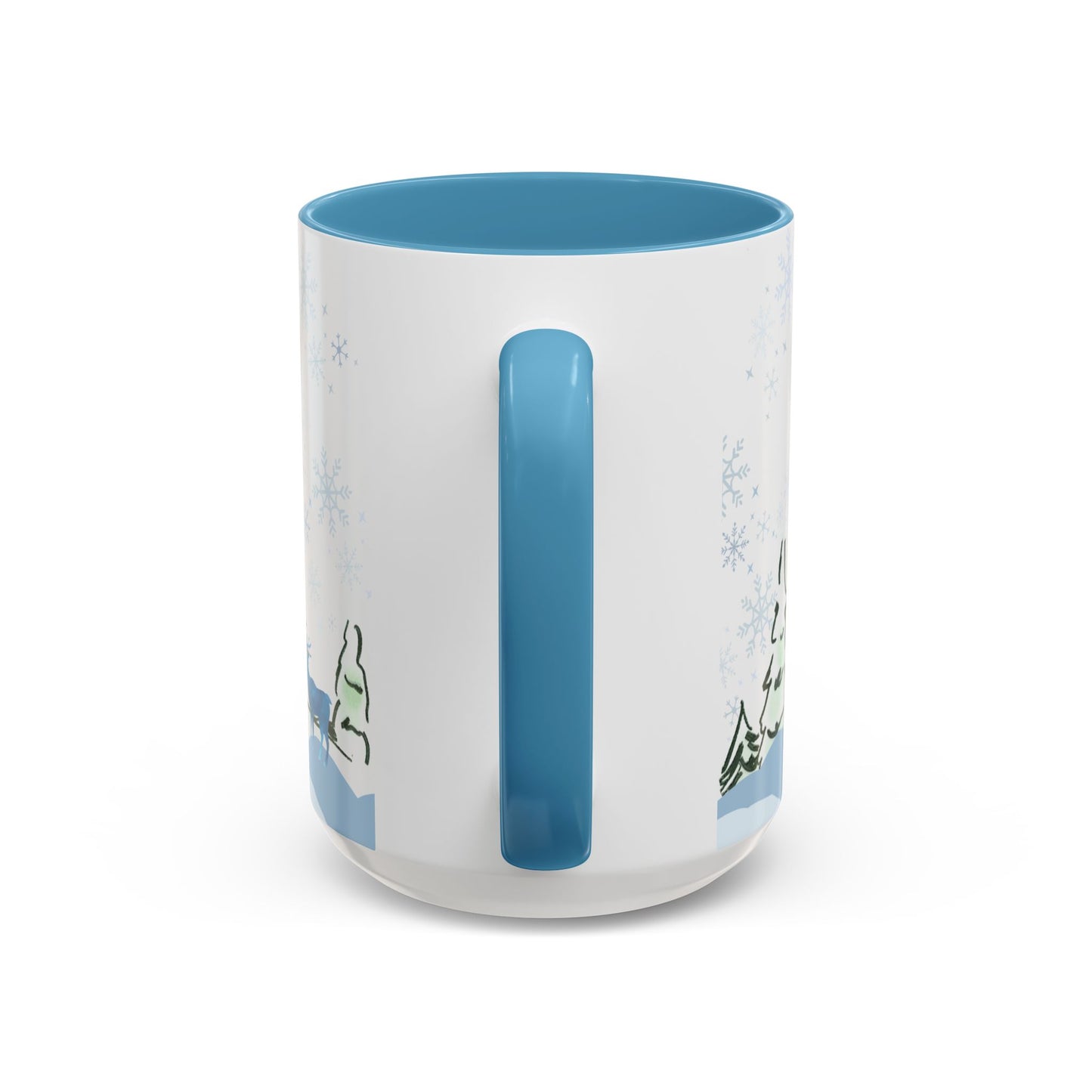 North Pole Christmas Mug 15oz Funny Holiday Coffee Cup with Snowman and Reindeer