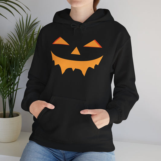 Twilight Lurker Haunted Hoodie, Gildan 18500 Unisex Halloween Sweatshirt with Creeping Shadows Pumpkin Face Pullover