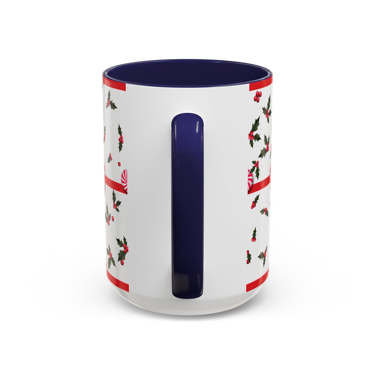 Holly Jolly Peppermint Stripe Christmas Coffee Mug, Holiday Drinkware, Christmas Gift, Hot Cocoa Cup, Winter Decor