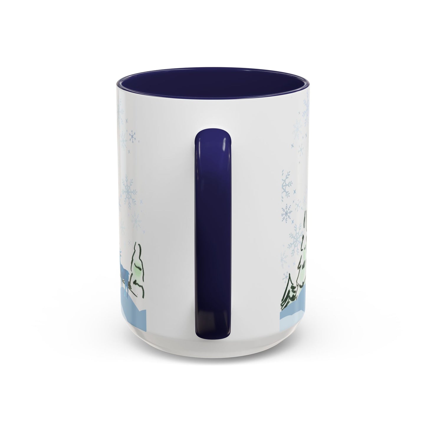 North Pole Christmas Mug 15oz Funny Holiday Coffee Cup with Snowman and Reindeer