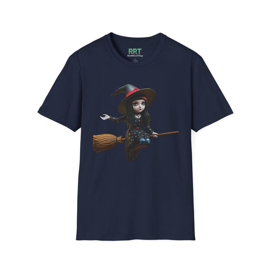 Hexbound Flyer Witch T Shirt Halloween Graphic Tee Witchcore Shirt Spooky Season Shirt Gothic Fall Shirt Fantasy Broomstick Shirt Unisex