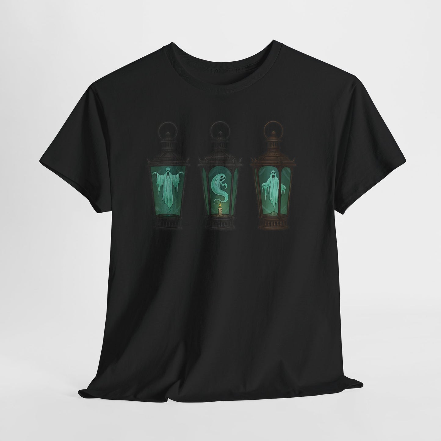 Spectral Lanterns T Shirt Ghost Lantern Graphic Tee Halloween Shirt Spooky Gothic Art Ghostlight Shirt Haunted Candle Unisex Tee