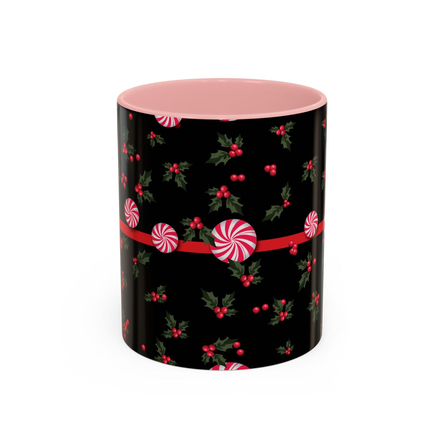 Holly Jolly Peppermint Stripe Christmas Coffee Mug, Holiday Drinkware, Christmas Gift, Hot Cocoa Cup, Winter Decor