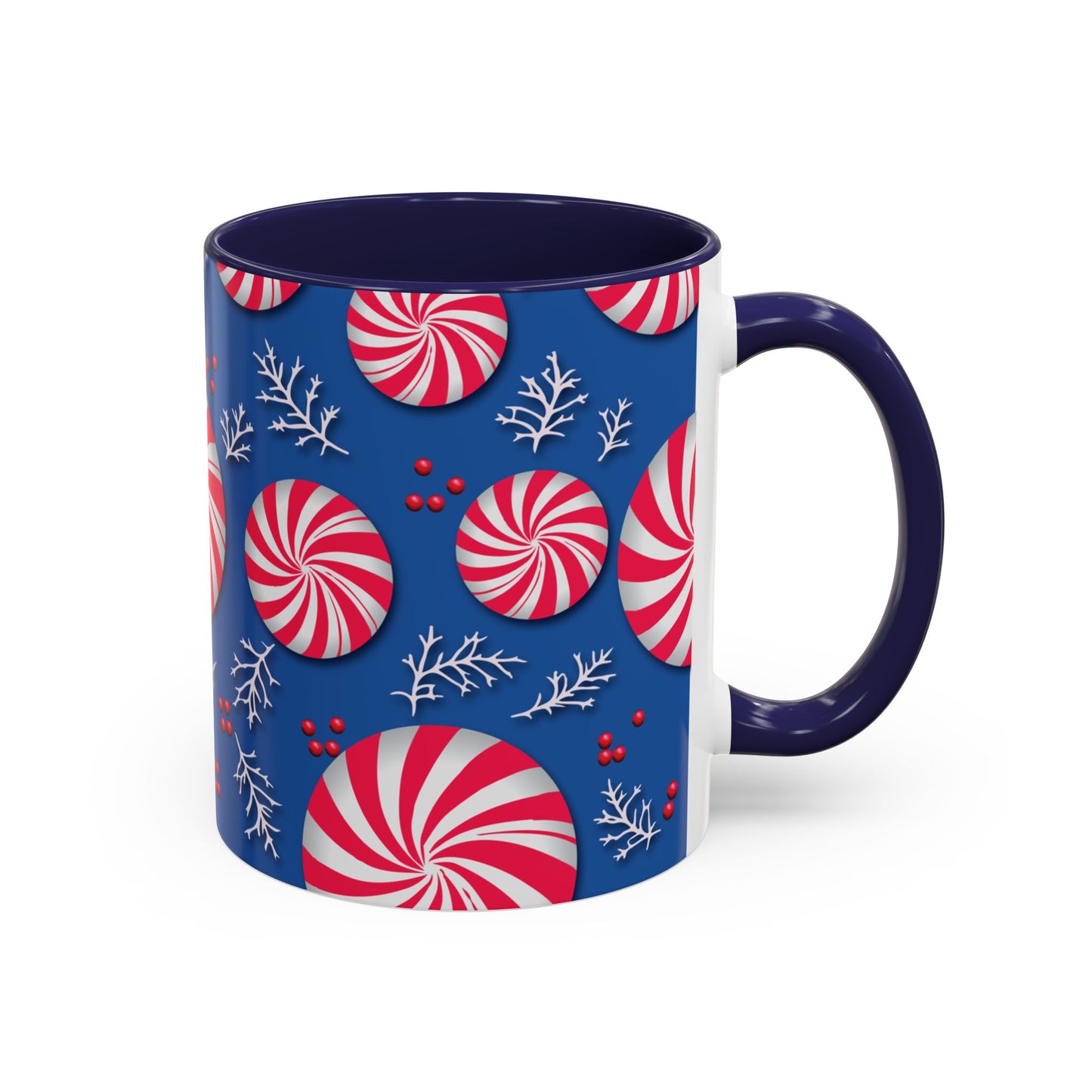 Peppermint Frost Coffee Mug, Holiday Drinkware, Christmas Gift, Hot Cocoa Cup, Winter Decor, Seasonal Kitchenware