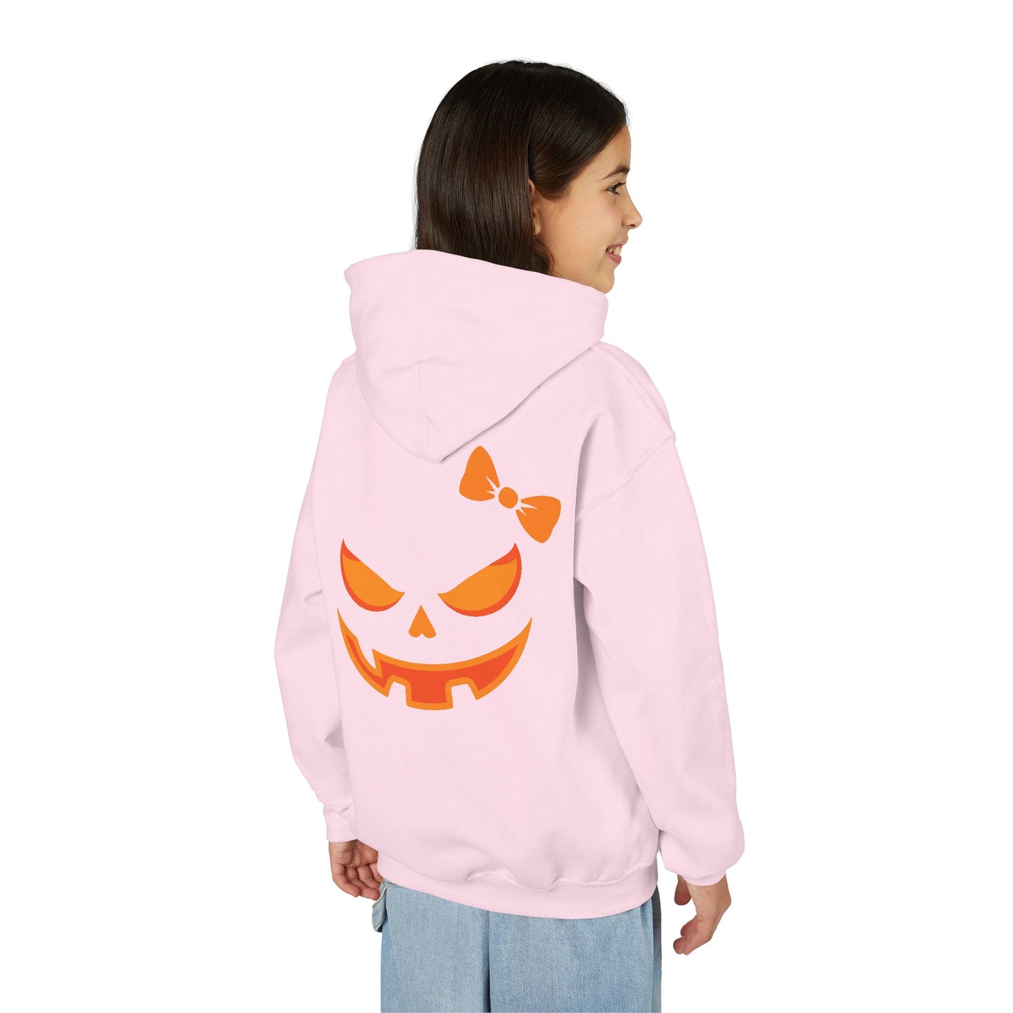 Bow-P Spooktacular Bow Halloween Hoodie, Halloween Pumpkin Bow for Kids, Spooky Sweatshirt, Trick or Treat Apparel, Fall Fashion, Kid's