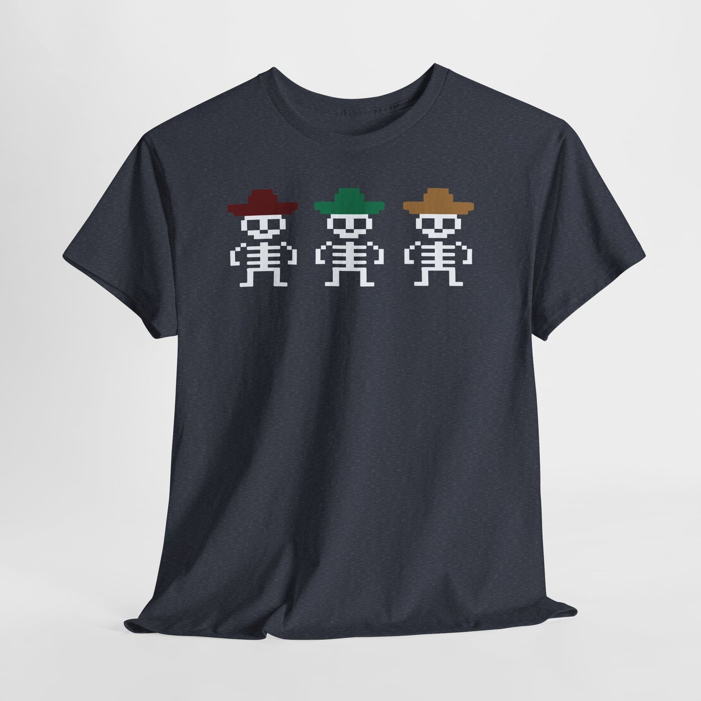 Pixel Skeleton T Shirt Dia de los Muertos Tee Retro Gamer Shirt Mexican Skeletons Sombrero Shirt Halloween Shirt