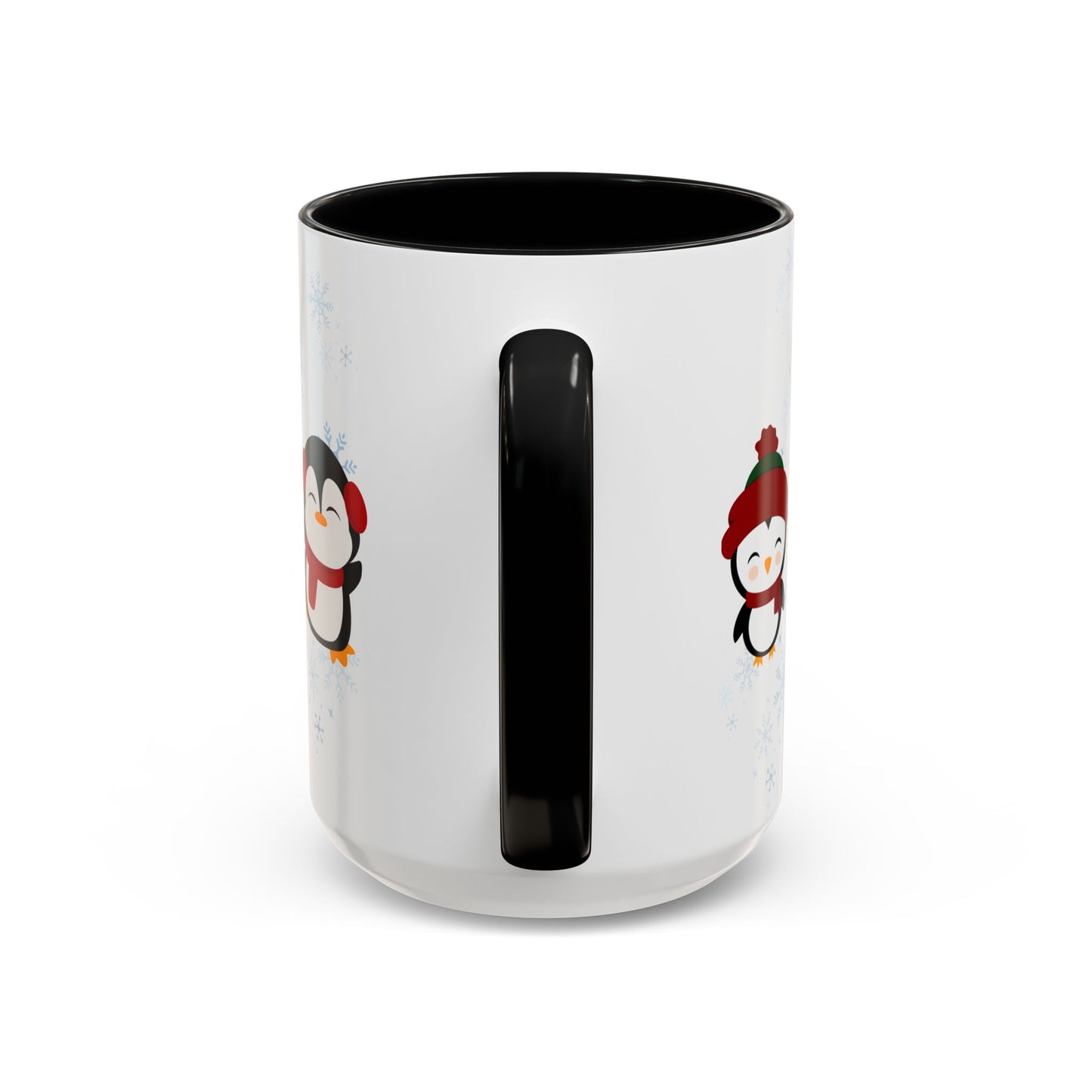 Winter Penguin Accent Coffee Mug, Cute Penguins, Holiday Gift, Cozy Beverage, Kids Mug, Winter Decor