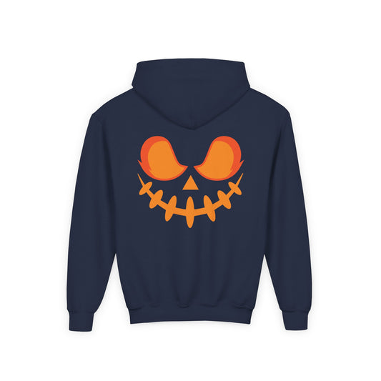 Stitchy Creepy Doll Hoodie, Jack-o'-Lantern Face Sweatshirt. Glowing Pumpkin Hoodie, Spooky Kids Costume, Fall Fashion, Trick or Treat
