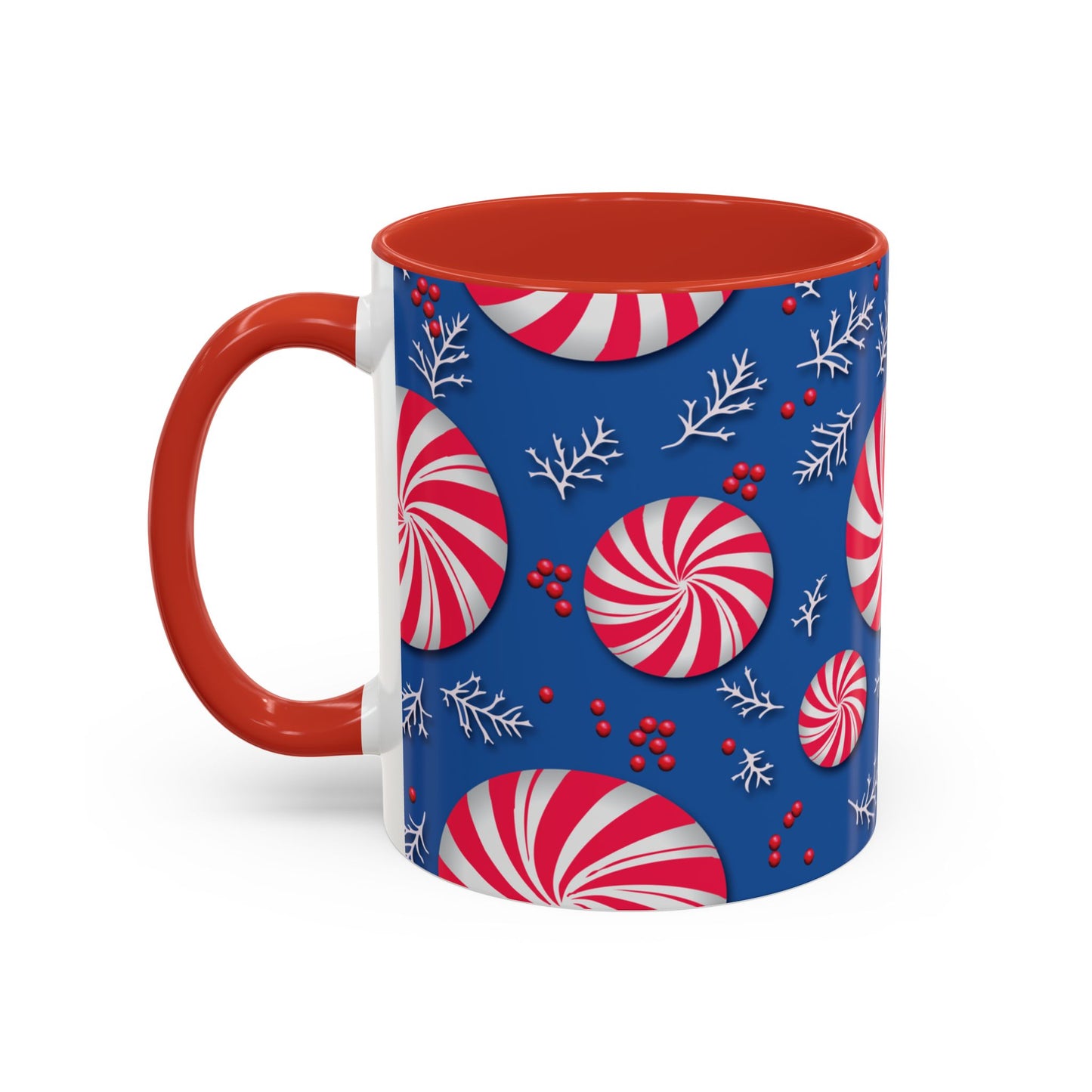 Peppermint Frost Coffee Mug, Holiday Drinkware, Christmas Gift, Hot Cocoa Cup, Winter Decor, Seasonal Kitchenware
