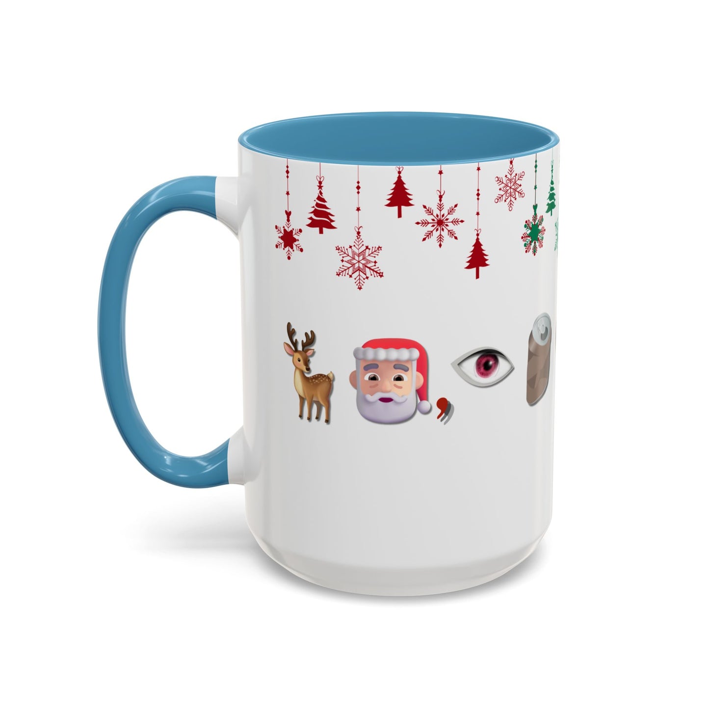 Holiday Emoji Puzzle Mug 15oz Funny Christmas Coffee Cup with Rebus Design