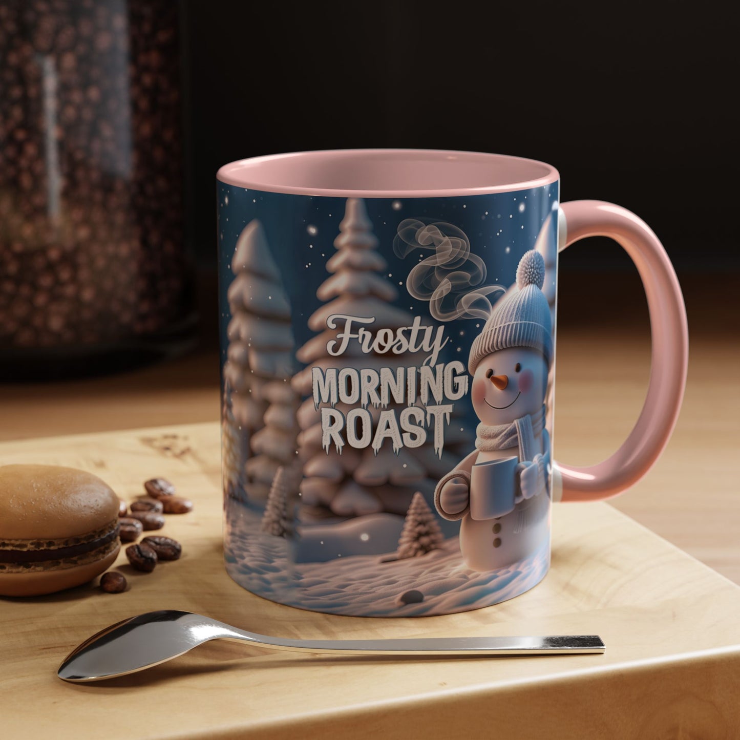Frosty Morning Roast Mug, Snowman Winter Cup for Cozy Coffee Moments