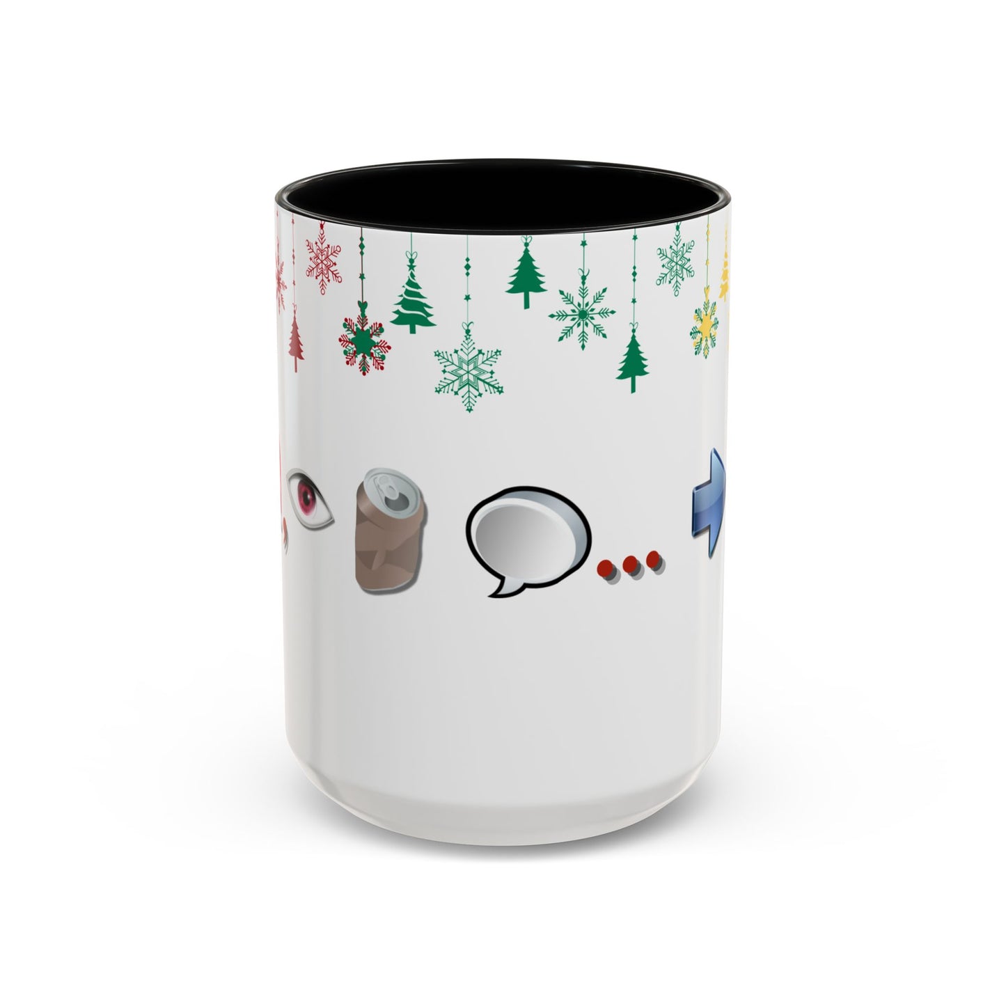 Holiday Emoji Puzzle Mug 15oz Funny Christmas Coffee Cup with Rebus Design