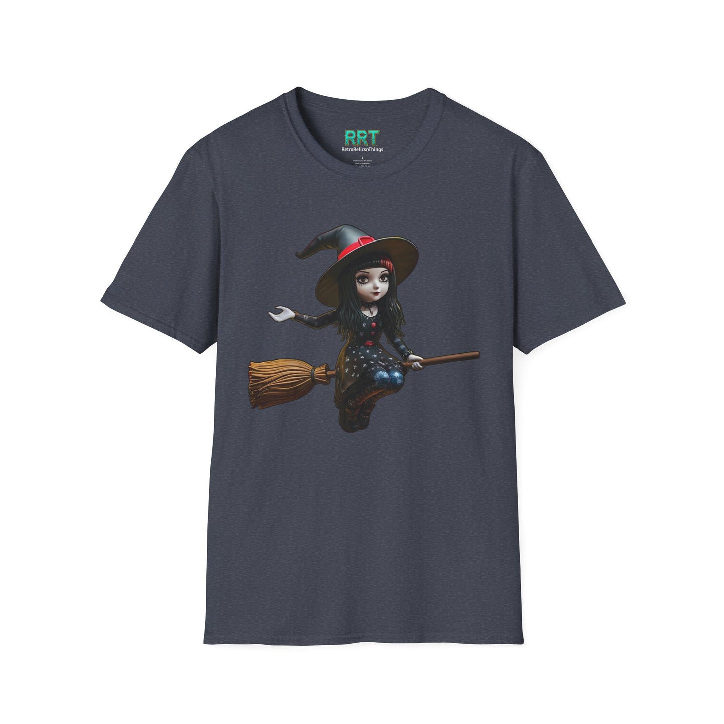 Hexbound Flyer Witch T Shirt Halloween Graphic Tee Witchcore Shirt Spooky Season Shirt Gothic Fall Shirt Fantasy Broomstick Shirt Unisex