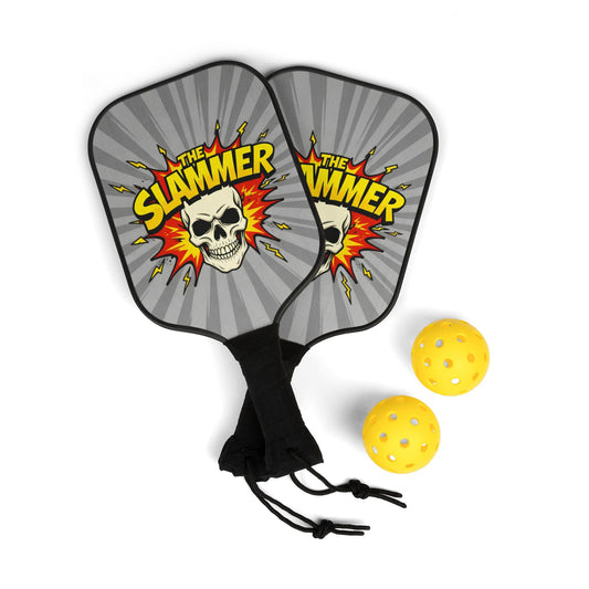 The Slammer Pickleball Paddle, Skull & Lightning Design for Power Players