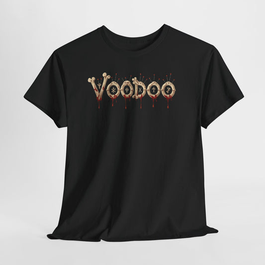 Voodoo Unisex Heavy Cotton Tee | Spooky Halloween Shirt, Trendy Graphic Tee, Casual Wear, Unique Gift Idea, Eerie Fashion