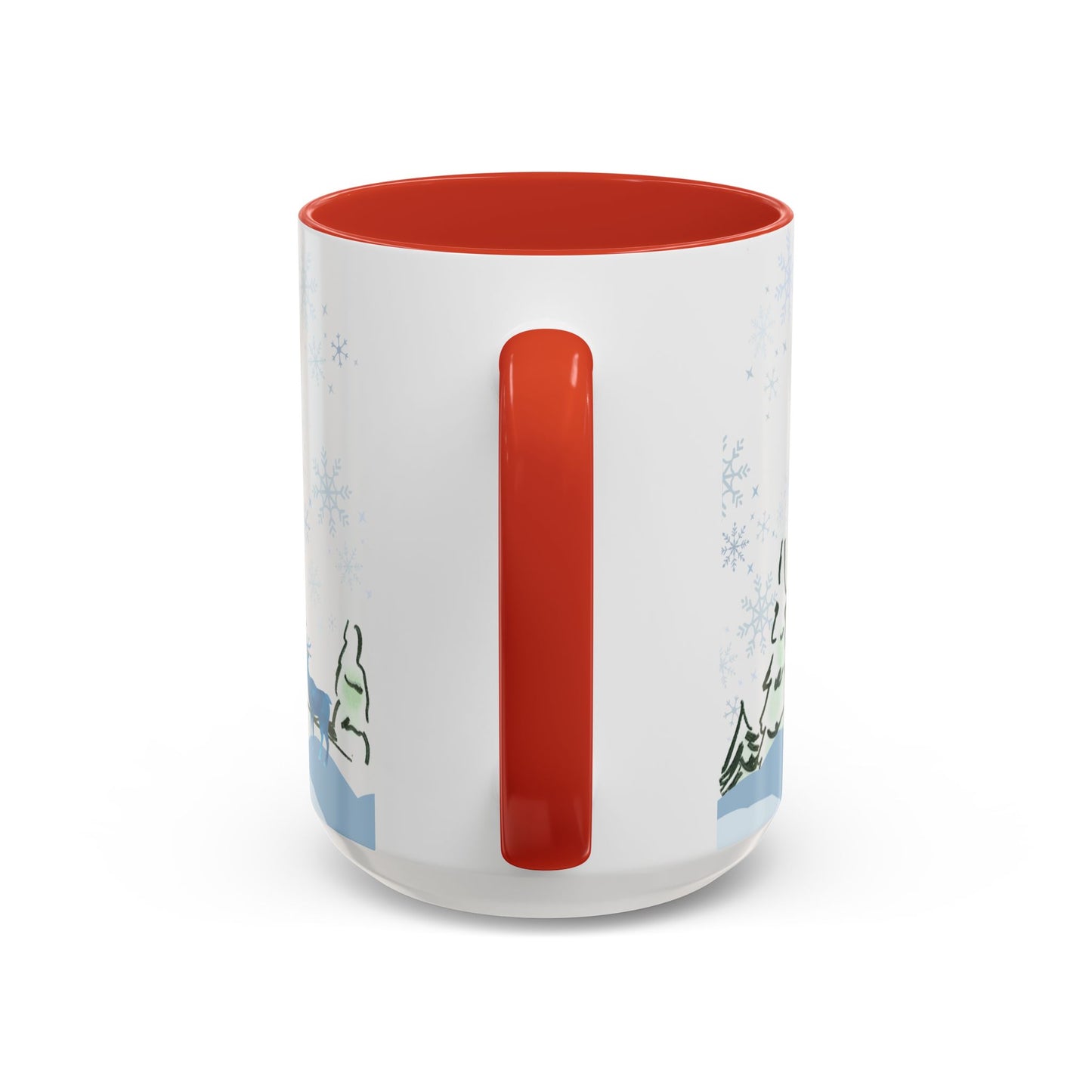 North Pole Christmas Mug 15oz Funny Holiday Coffee Cup with Snowman and Reindeer
