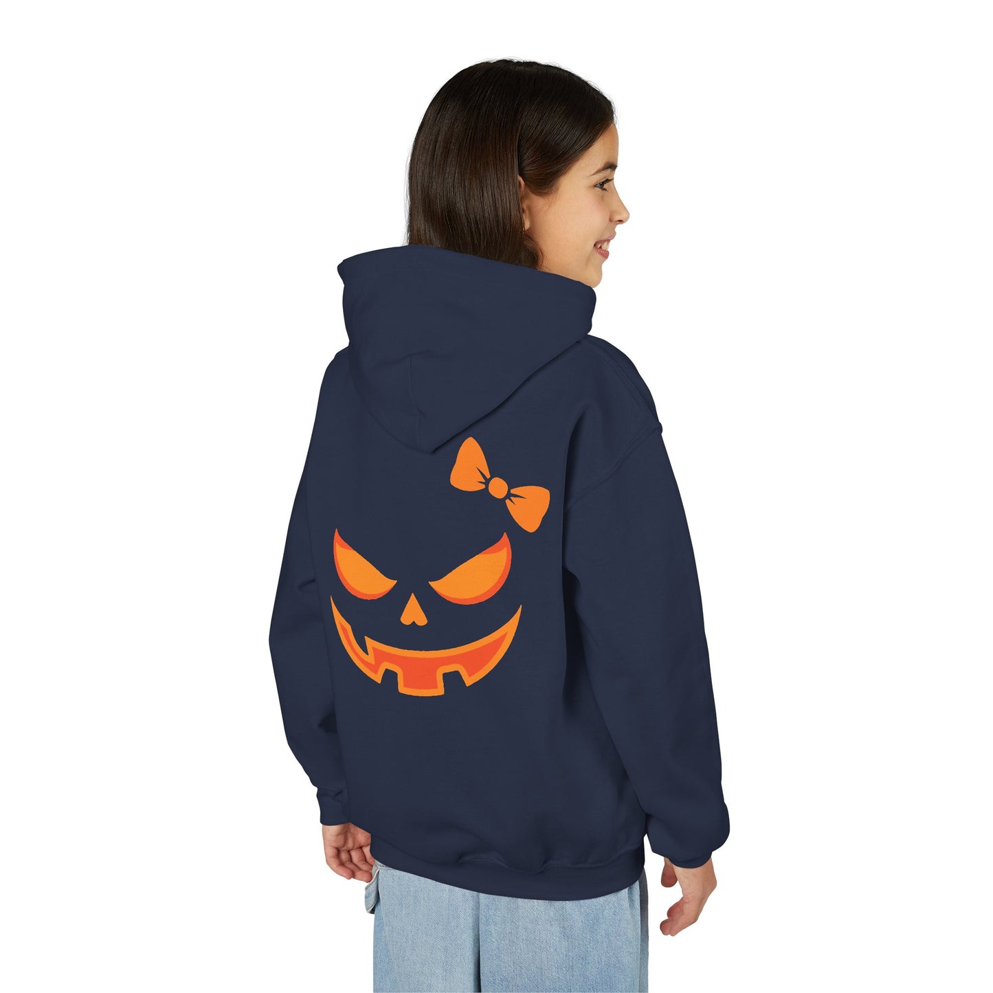 Bow-P Spooktacular Bow Halloween Hoodie, Halloween Pumpkin Bow for Kids, Spooky Sweatshirt, Trick or Treat Apparel, Fall Fashion, Kid's