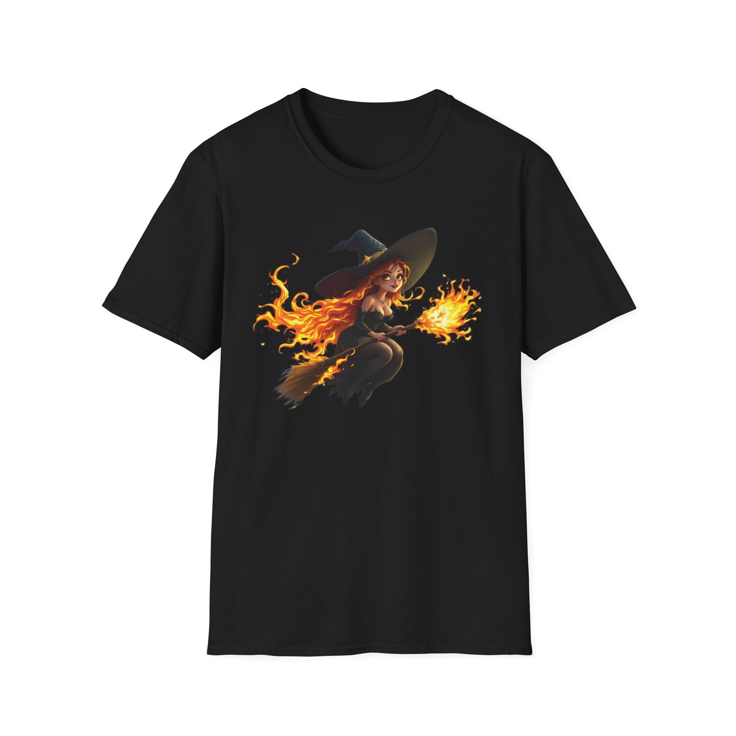 Flamecaster Witch Halloween T Shirt Womens Witchcore Shirt Spooky Season Graphic Tee Gothic Fall Shirt Pumpkin Witch Shirt Gift Unisex