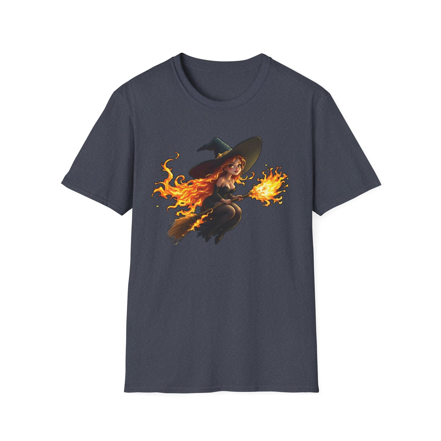 Flamecaster Witch Halloween T Shirt Womens Witchcore Shirt Spooky Season Graphic Tee Gothic Fall Shirt Pumpkin Witch Shirt Gift Unisex