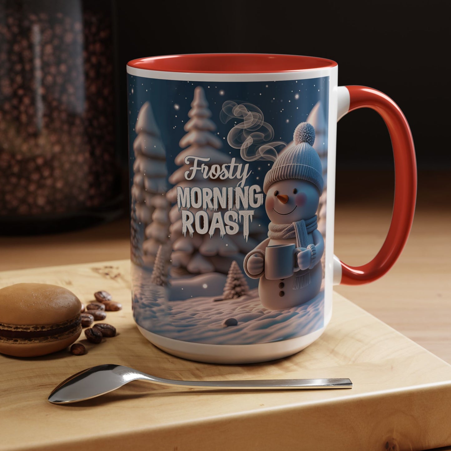 Frosty Morning Roast Mug, Snowman Winter Cup for Cozy Coffee Moments