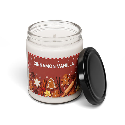 Cinnamon Vanilla Candle, Sugar & Spice Edition, Cinnamon Vanilla Scented Soy Candle