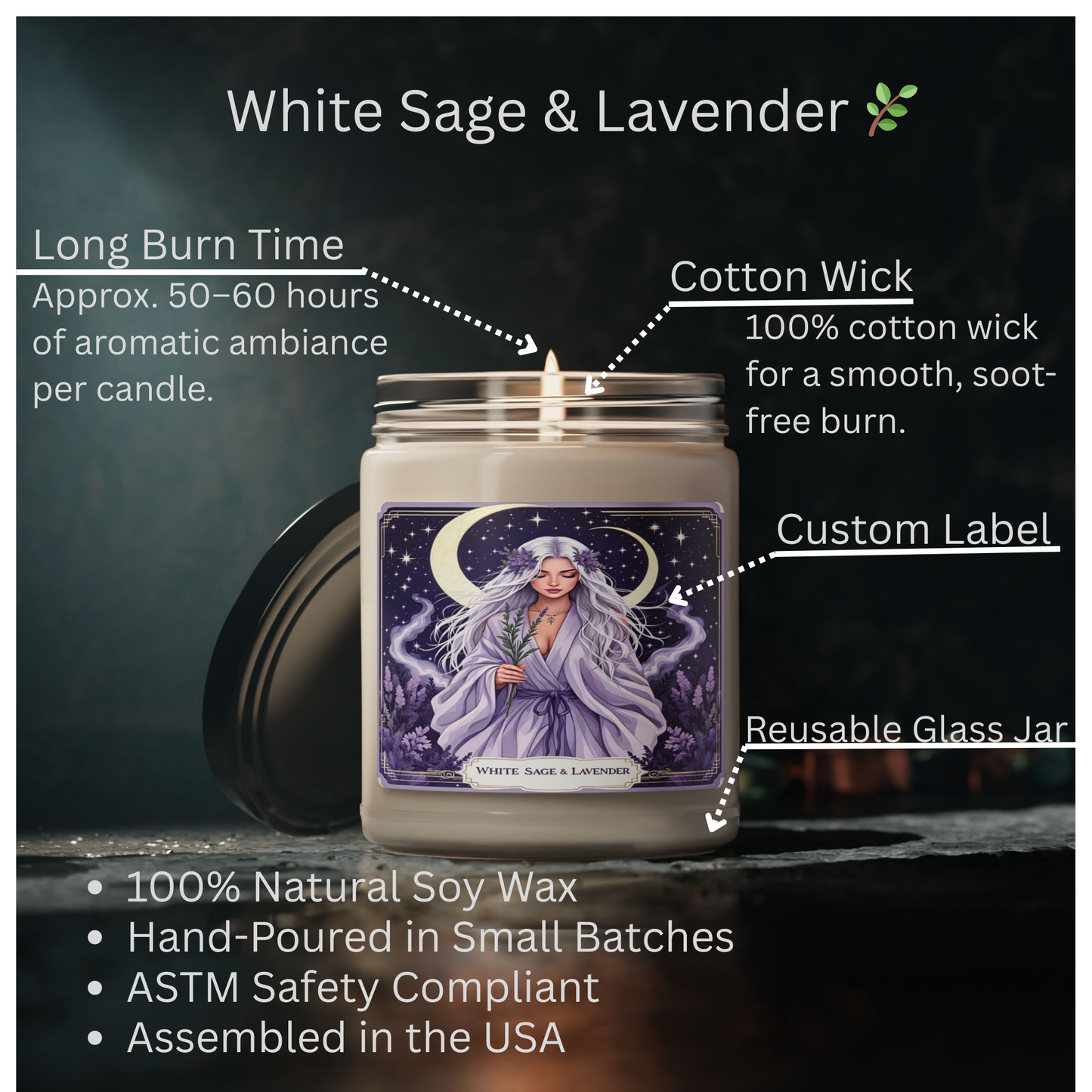 Mystic Flame Candle, White-Haired Oracle Edition, Aromatic Candle