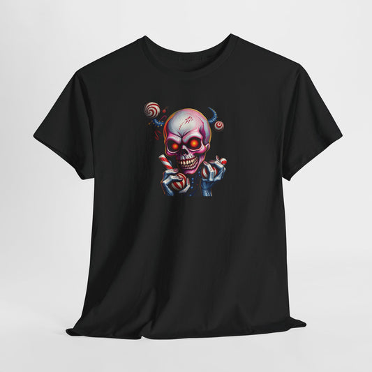 Surreal Candy Skull T-Shirt – Psychedelic Horned Skull Graphic Tee Fantasy Pop Art Shirt Trippy Halloween Aesthetic Unisex Fit