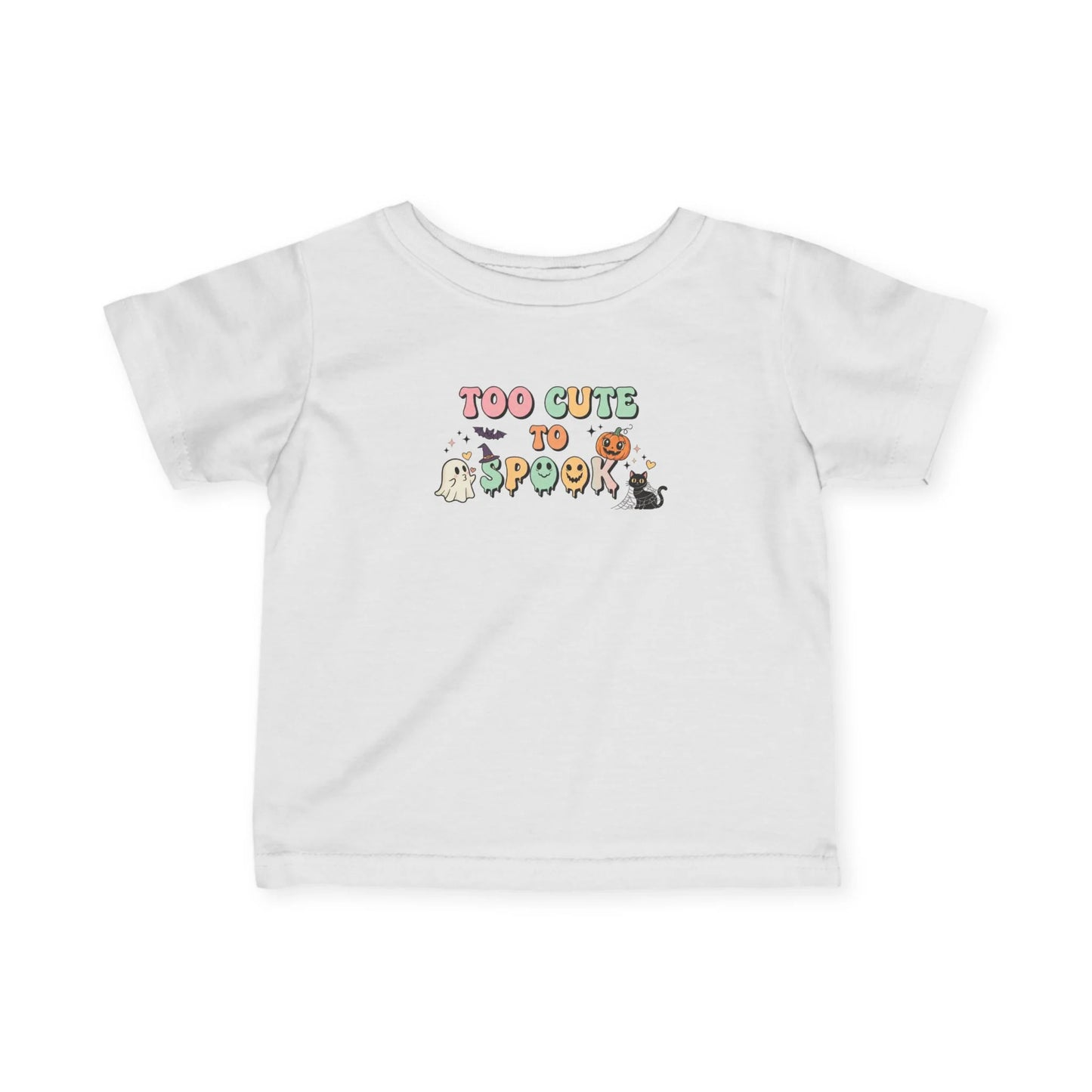 Infant Fine Jersey Tee - "Too Cute to Spook" Unisex Baby Shirt, Cute Baby Clothes, Toddler T-Shirt, Baby Shower Gift, Newborn Outfit