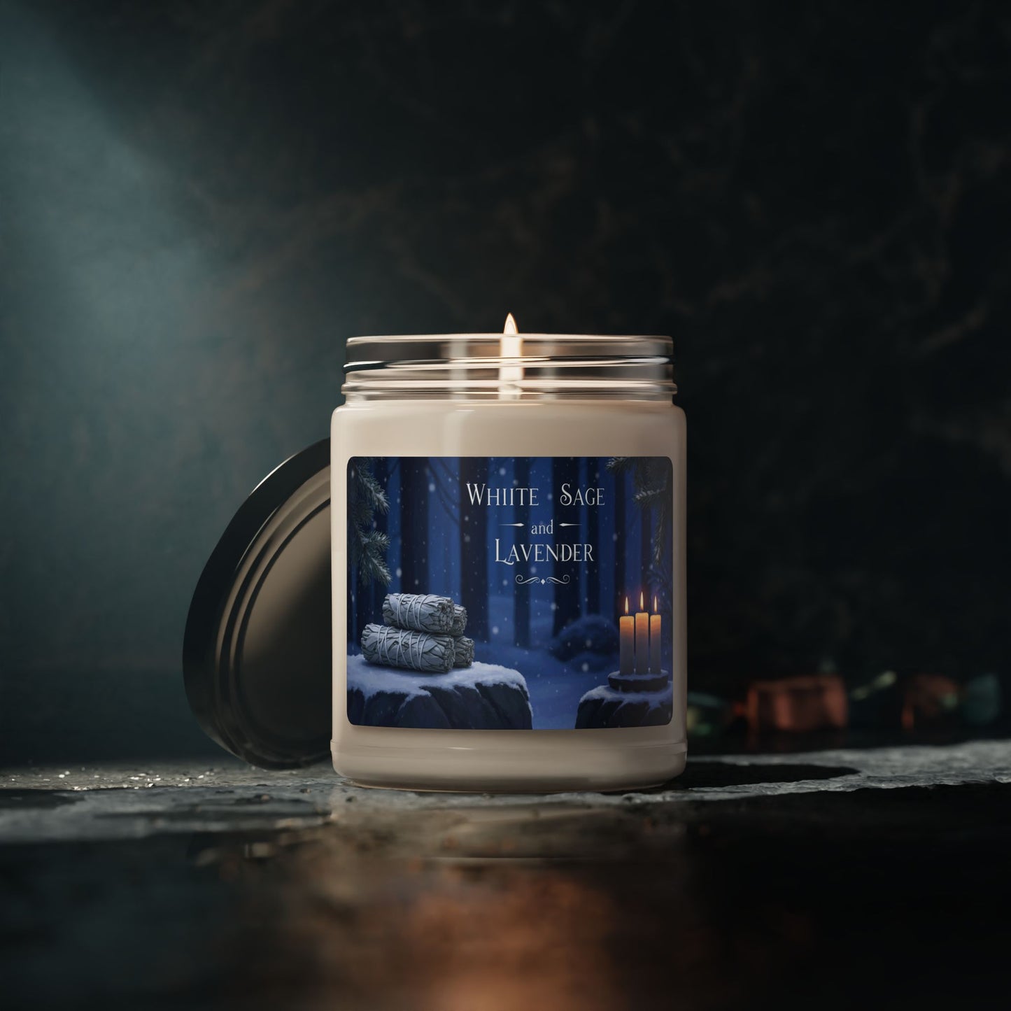 White Sage and Lavender Candle – Solstice Ritual Edition
