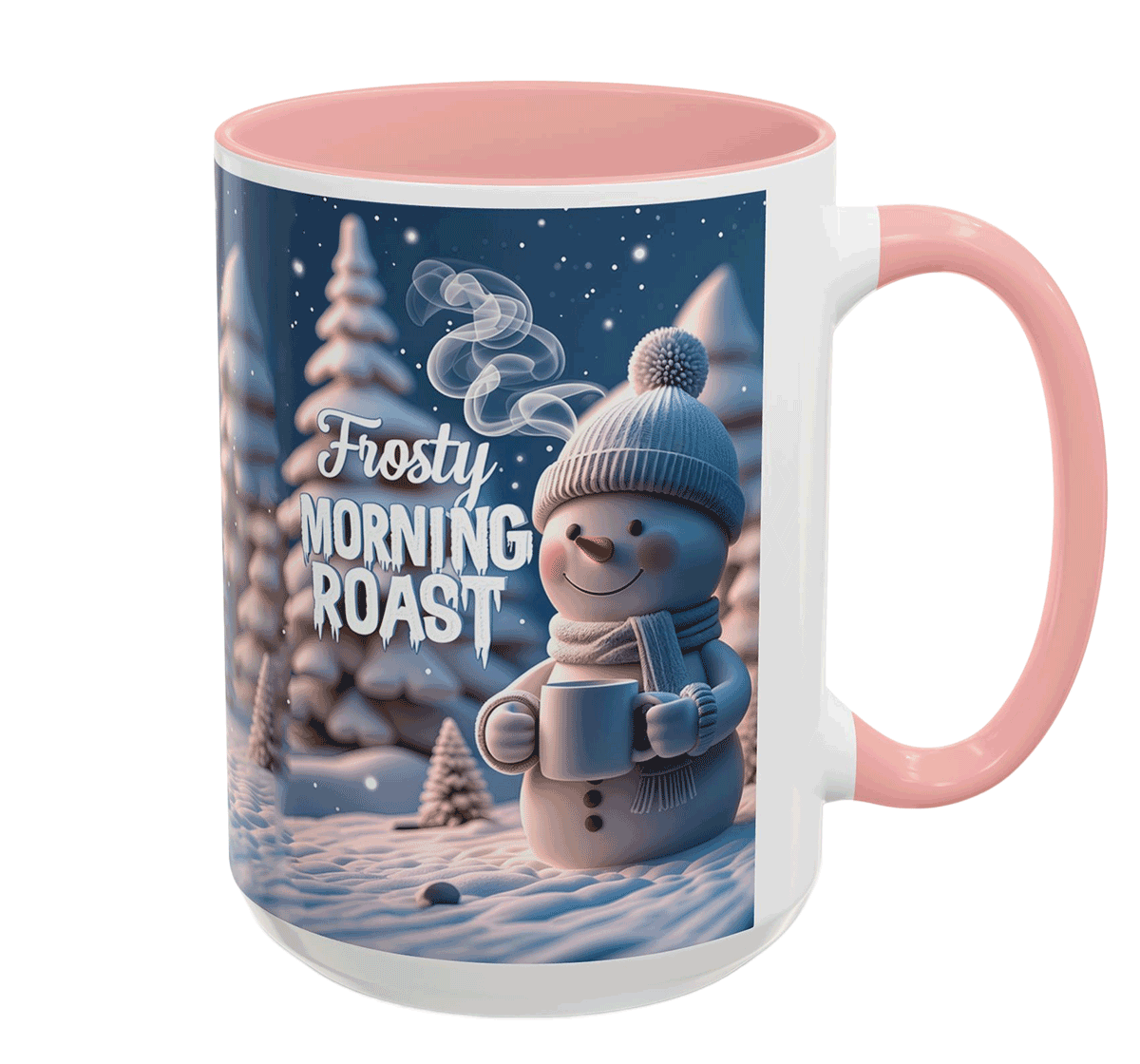 Frosty Morning Roast Mug, Snowman Winter Cup for Cozy Coffee Moments