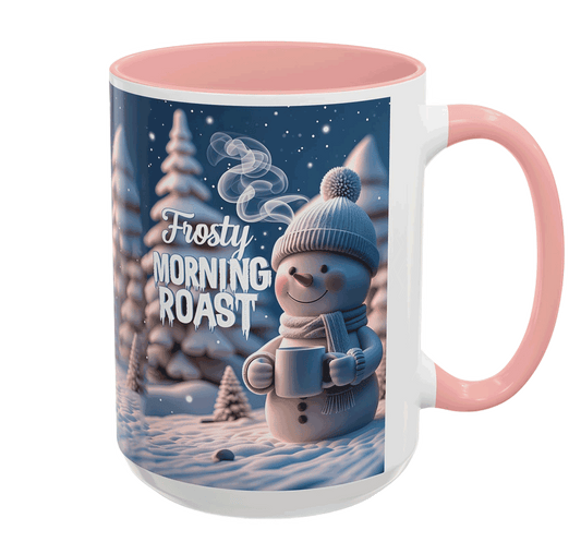 Frosty Morning Roast Mug, Snowman Winter Cup for Cozy Coffee Moments