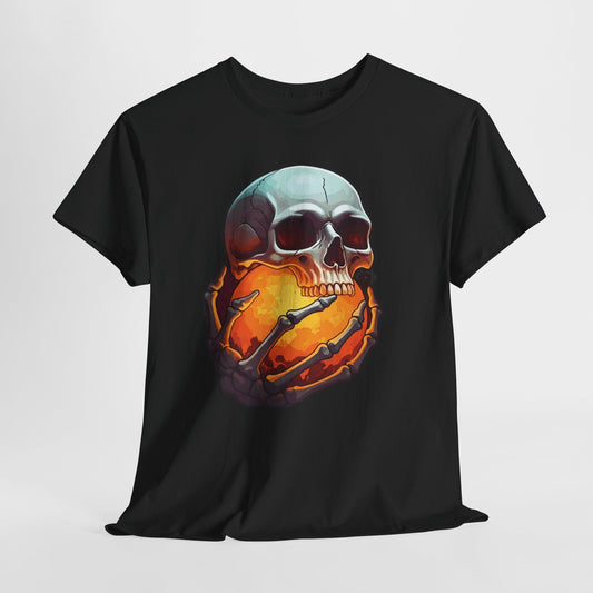 Skullfire Seer T Shirt Glowing Orb Skull Graphic Tee Horror Halloween Shirt Gothic Fantasy Art Skeleton Hands Dark Magic Shirt Edgy