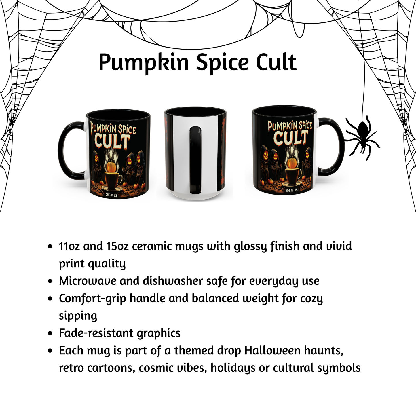 Pumpkin Spice Cult Mug, Halloween Coffee Cup with Spooky Fall Vibes